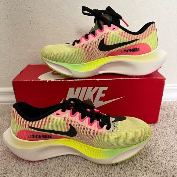Nike Zoom Fly 5 PRM Ekiden Kipchoge Green Volt Pink - Picture 2 of 9
